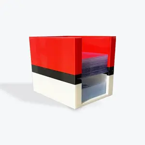 Penny Sleeve & Toploader Dispenser from Trainer Tools - Original Toploader Tower TM - Trading Card Organizer – Poké Ball Inspired - Custom Made 3D Printed Collectible Storage Trading Card Organizer for Pokémon Lorcana TCG One Piece Sports Cards Collectors