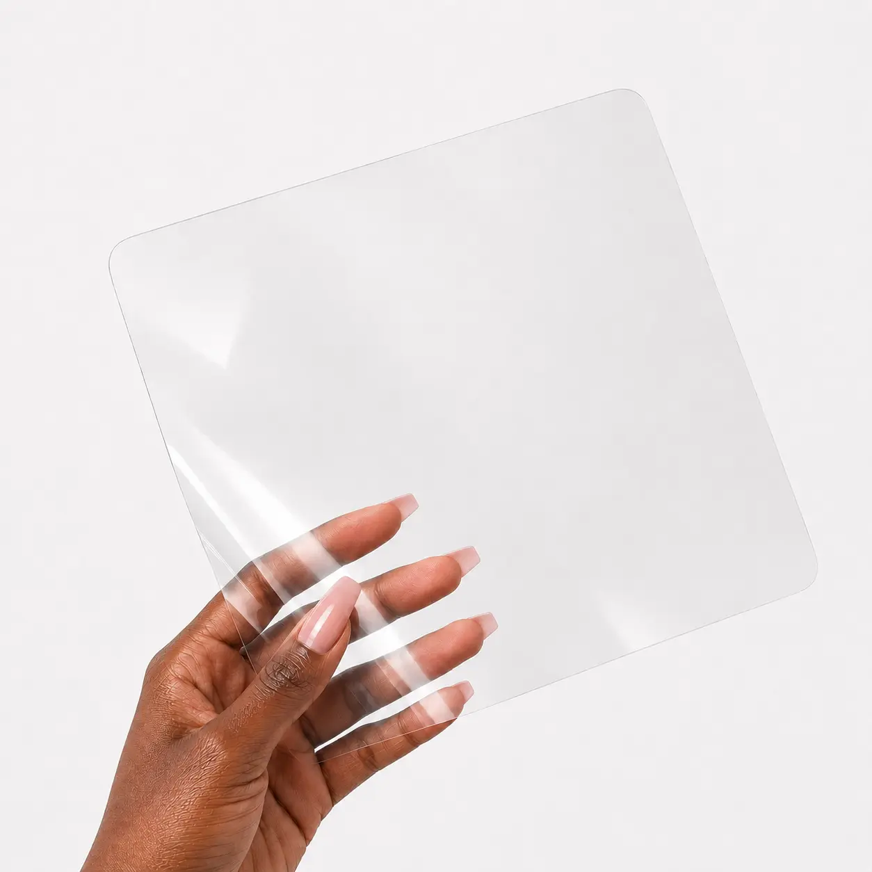 8.5x8.5in Transparent Plastic Binder Sleeves with Adhesive File Tabs, Square Binder Covers, Sheet Protectors for Home-Office Use