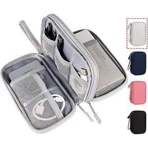 Electronic Organizer Bag, Waterproof Portable Electronic Organizer Travel Accessories Cable Bag Universal Cord Storage Case for CableCord Storage Double Layer