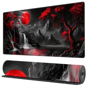 BHJLAXR Moon Canyon Pattern Mouse Pad, 1 Count Rectangle Gaming Mouse Pad, Non Slip Base Mousepad, Office Desk Keyboard Mouse Mat for Home Game Room