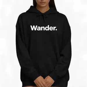 Soft and Warm Unisex Hoodie with That Says Wander Text – Long Sleeve Style