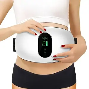 Vibrating Massage Belt Unisex Rechargeable Heated USB Powered Adjustable Vibration Massager White Best Christmas Gift for Girlfriend Parents Friends