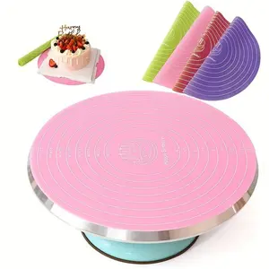 Modern Silicone Cake Turntable Mat, 1 Count Non-stick Cake Rotating Mat with Measurement Value, Heat Resistant Baking Mat for Cake Decorating