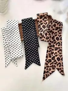 Women Leopard Polka Dots Hairband Scarf Belt, Fashion Accessory, Soft Material, Vintage Style, All Seasons, Multifunctional Wrap