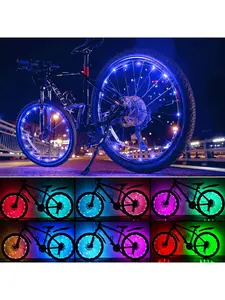Bike Wheel Lights, Bike Tire Lights Christmas Decorations Colors 7 In 1,Safety At Night,Waterproof LED Bike Lights For Wheels