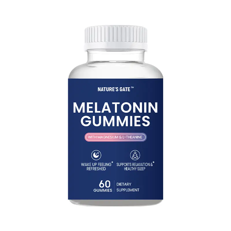 NATURE'S GATE Melatonin Gummies with Melatonin, Magnesium, L-Theanine, Sugar-free, 60 Count, 30-Day Supply