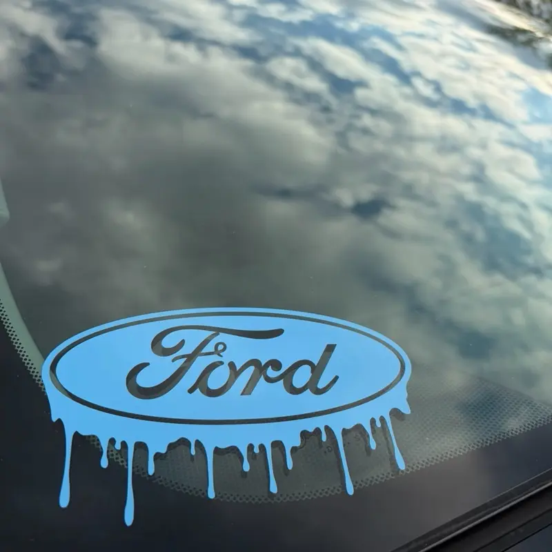 Customizable Ford Drip Vinyl Decals for Vehicles - Long-Wearing, Water-Resistant, Permanent, Made-to-Order, Vehicle Decoration, Shipped from Pennsylvania