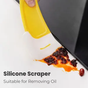 3 Counts Silicone Scraper for Cleaning Pots Dishes Pans，3D Printer Silicone Scraper,Remove Food Rubber Spatula Tools for Cleaning/Mixing/Baking/Cooking，Non Stick Kitchen Scraper for Removing Oil