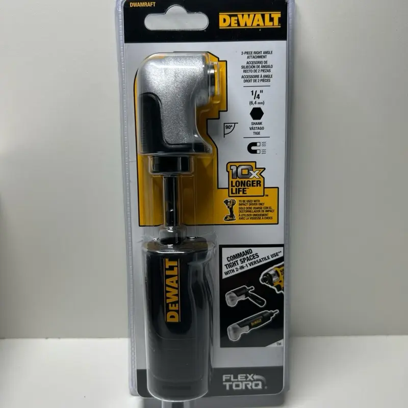 DEWALT DWAMRAFT FlexTorq Right Angle Attachment, 1/4” Impact-Rated Power Tool Accessory