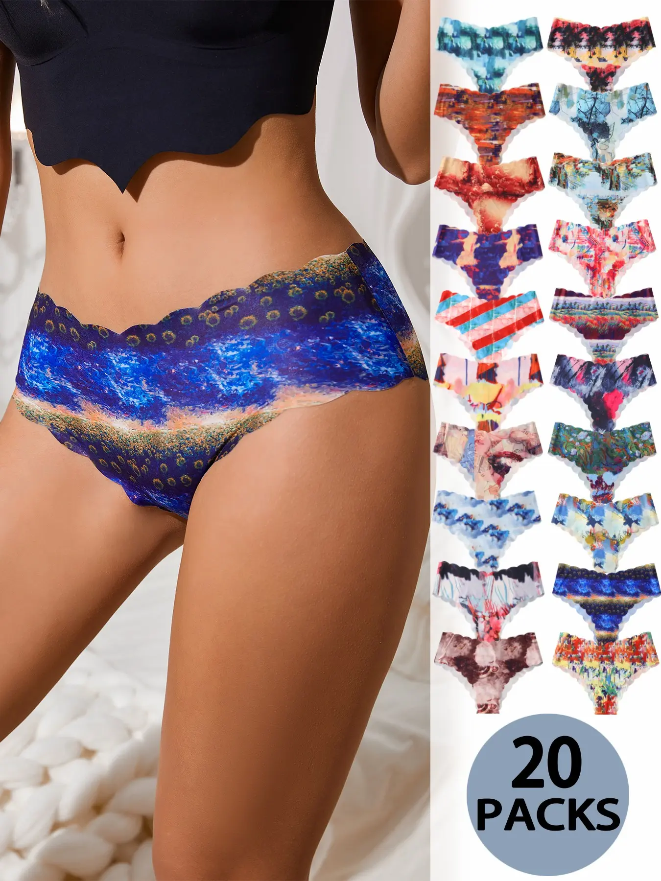 Women's Mid-Waist Ice Silk Underwear, Seamless Breathable Design, Comfort Fit, Fitted Panties, Casual Daily Wear, S-Xl Sizes Available, Seamless Panties Set, Seamless Garments
