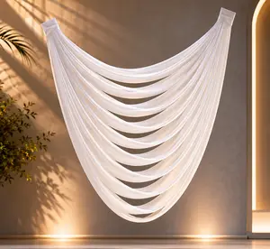 Layer Wave Ceiling Drape - Milk Silk Wedding Backdrop - Pre-order Ships July 25