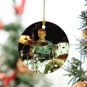 U2 - Larry Mullen Jr. Ceramic and Acrylic Ornament, Christmas Vintage Rock band home decor, Xmas gift for U2 fan