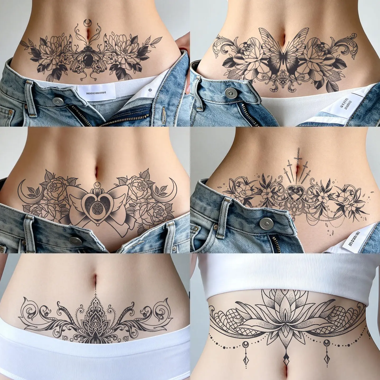 Temporary Tattoo Stickers, Waterproof Long-Lasting 7-15 Days, Half Permanent Herbal Tattoos, Non-Glare Body Fake Tattoos for Men and Women, Semi Permanent Tattoo, Ephemeral Tattoos, Arm Temporary Tattoos