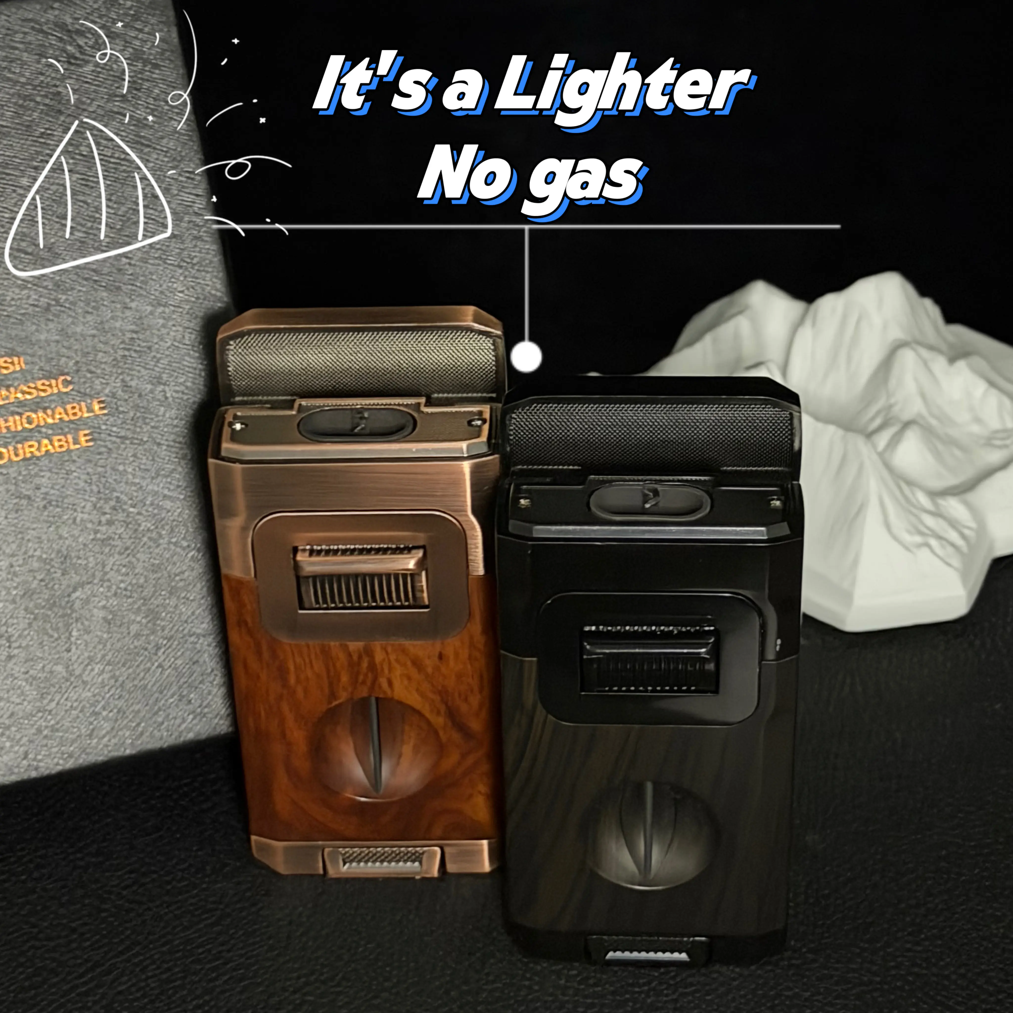 Halloween gifts (Gas no included)Refillable Butane Torch Lighter, Windproof  Adjustable Flame, Multi Use for BBQ, Baking, Camping, Cooking, Candles, Premium Gift for Men Dad Husband Friend
