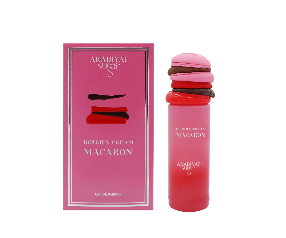Arabiyat Sugar Berries Cream Macaron Eau De Parfum - Women's Perfume, Floral Fruit Gourmand EDP, 3.4 fl oz, Lychee, Raspberry, Creamy Floral, Sweet Amber Base, Evernyl, Long-Lasting Signature Scent, Youthful Feminine Energy, Edp Gourmand Fragrance, Lychee