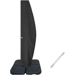 Patio Umbrella Cover for 9ft to 11ft Offset Umbrella, Water Resistant, Curved Cantilever and Straight Pole Parasol Outdoor Umbrellas Cover with Zipper and Rod