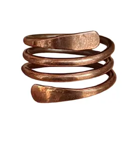 Hand Hammered Textured Copper Wrap Ring Unisex Design Lightweight Simple Everyday Accessory with Unique Finish