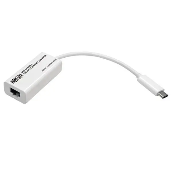Tripp Lite U436-06N-GBW Wired USB 3.1 C to Gigabit Ethernet Cable Connector, Plug-and-Play Electronics Accessory