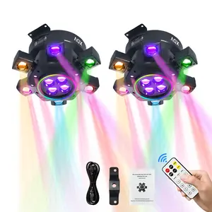 XDV Moving Head DJ Light 6 Arms, 150W RGBW Stage Light with DMX-512, Sound Activated for Parties & Weddings