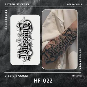 Blessing Vintage Chicano Street Temporary Tattoo Stickers, Waterproof Long-Lasting 7-15 Days, Semi-Permanent Herbal Tattoos, Unisex, Arm Sleeve Tattoos, Peel Off Tattoo