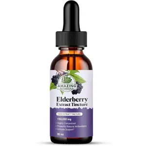 Amazing Botanicals Organic Elderberry Extract Tincture, 15000mg Chemical-Free Liquid Drops, Immune Support & Daily Wellness Dietary Antioxidant Supplement