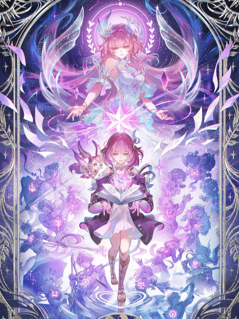 Genshin Impact, HSR Collection Poster Popular Female Heroes Anime Wall Decor Waterproof Mural for Bedroom Office Game Room
