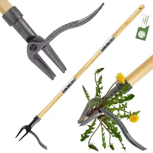 Weed Puller Tool, Stand Up Heavy Duty Root Removal Tool with 4-Claw Head & Long Handle, #Summervibes Garden Hand Weeding Tool - Easily Remove Weeds Without Bending, Pulling,or Kneeling