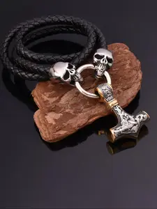 Vintage Style Skull & Hammer Design Pendant Necklace, Charm Necklace, Fashion Jewelry for Party, Daily Clothing Decor, Trendy All-match & Exquisite Jewelry for Gift