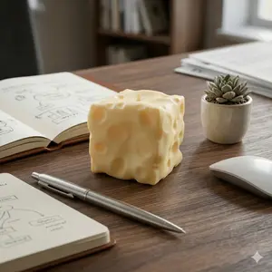 Pawtoto Cheese Off-White Squishy Toy Handmade Food Grade Silicon Creamy Clay Feel Soft Quick Rebound #Summervibes