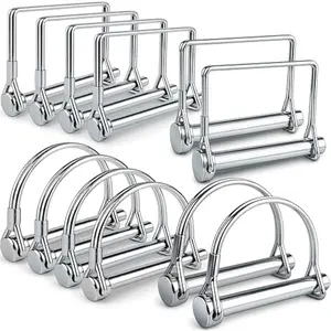 12-Pack Trailer Hitch Pin Assortment, 1/4" and 5/16" Diameter, Square and Arch Wire Lock Pins, Zinc-Plated Carbon Steel Safety Pins for PTO, Farm, Mower, and Boat Trailer Couplers, Silver