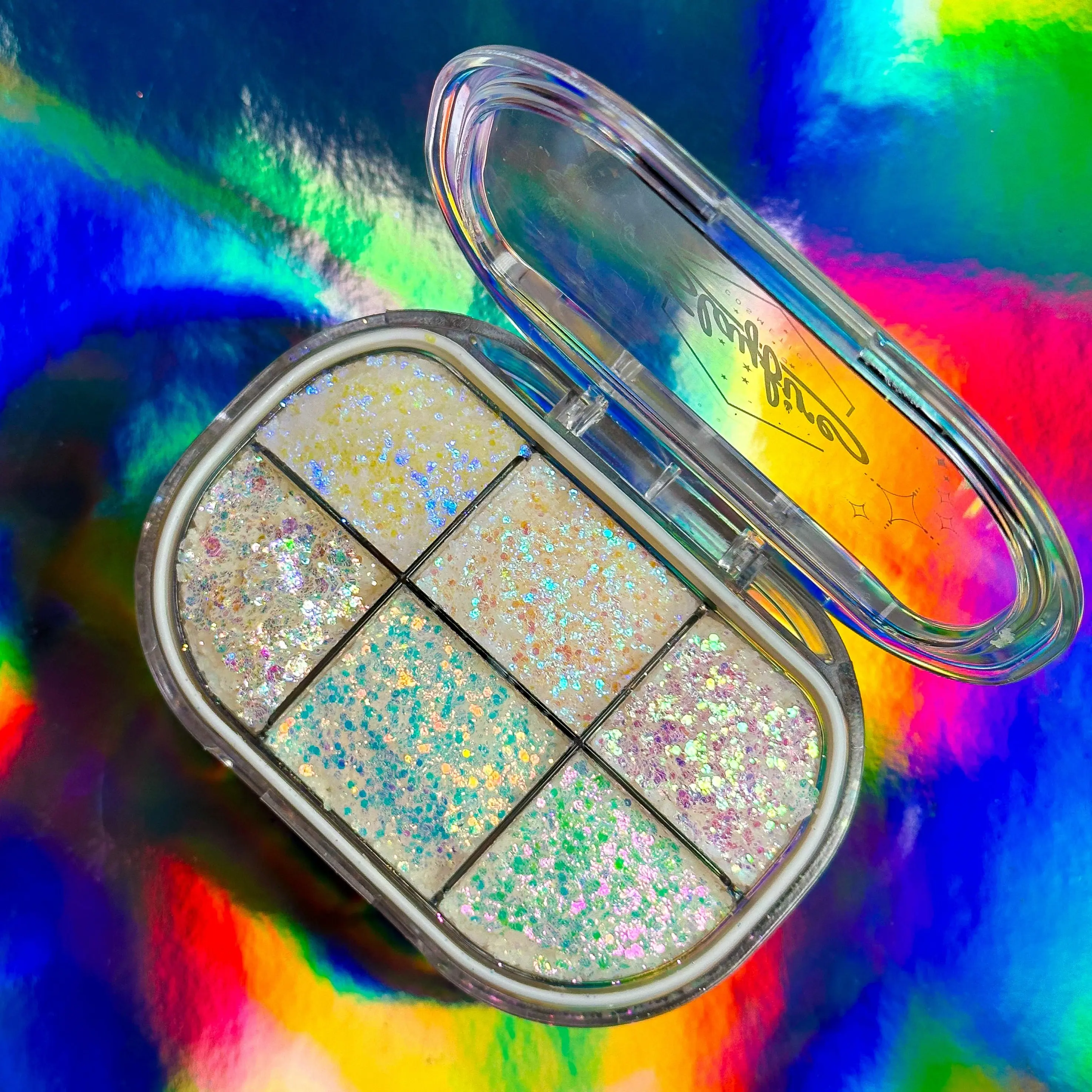 Mini Diamond Skin - Slayfire Cosmetics Glitter Gel Pocket Palette (6 Iridescent colors)
