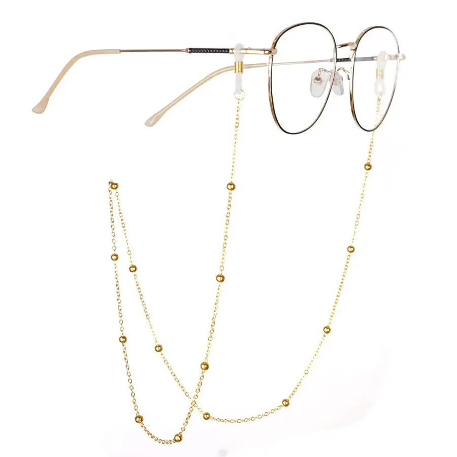 Women's Dainty Beaded Glasses Chain with Charm Accents - Fashion Sunglass Holder Strap, Multi-Use Face Mask Lanyard, Beaded Chain, Chain With Charms