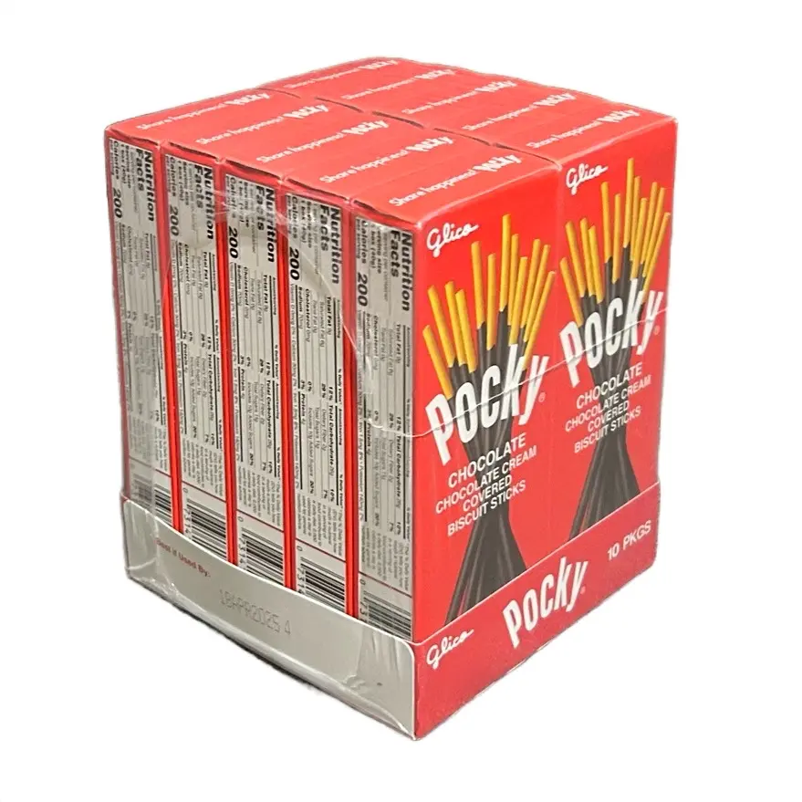 10 Packs Glico Pocky Chocolate Cream Covered Biscuit Sticks - (1.41 oz Each) - Snack Cookie 10 Packs Glico Pocky Chocolate Cream Covered Biscuit Sticks - (1.41 oz Each) - Snack Cookie