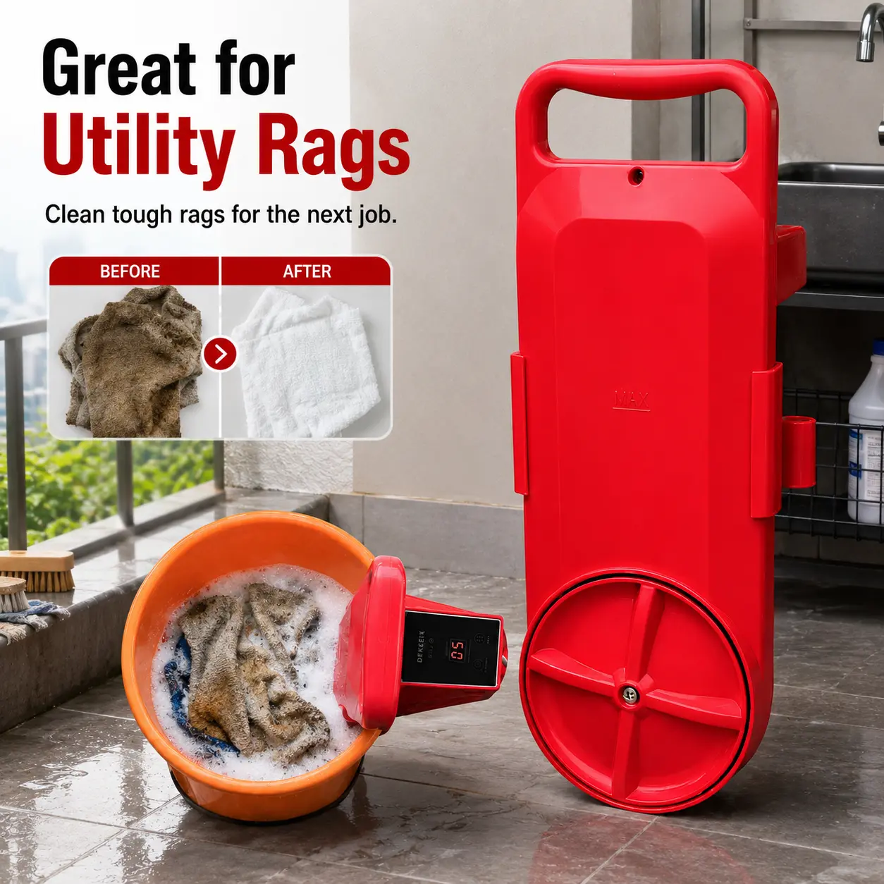 [Bucket Not Included] Portable Mini Washing Machine with Digital Timer, Dual-Direction Rotating Unit, Dual-Spin - Travel Ready Smart Washer for Underwear, Socks - Apartment Users, Small Space Laundry Tool