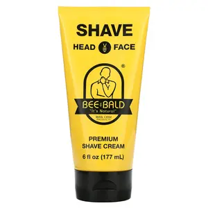 Bee Bald Shave Head & Face, Premium Shave Cream, 6 fl oz (177 ml)