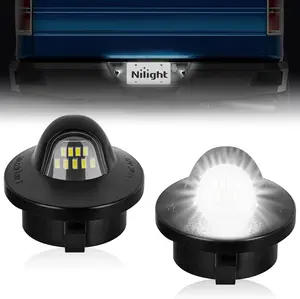Nilight License Plate Light Compatible with 1990-2003 2004 2005 2006 2007 2008 2009 2010 2011 2012 2013 2014 Ford F150 1999-2016 F250 F350 F450 F550 Super Duty with Black housing 6000K White 2PCS Pack