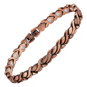 Pure Copper Magnetic Anklet & Bracelet for Women Arthritis Relief Health Jewelry Adjustable Rose Gold Fish Tail Design Hypoallergenic Gift