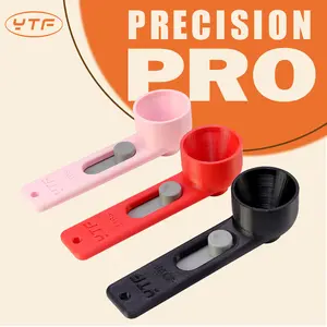 YTF Multi-purpose leak-proof powder funnel scoop for coffee, collagen, pre-workout supplements, creatine, formula milk, smoothies, and kitchen use. BPA-free, food-grade plastic. Includes all containers/2 scoops. Perfect Valentine's Day/anniversary gift.