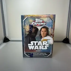Topps 2025 Star Wars Chrome Blaster Box - 4 Refractor Parallel Cards Guaranteed per Box - 8 packs- Collectible Trading Cards
