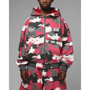 Loiter X WWE Dudley Boyz Camo Zip Jacket Red Camo