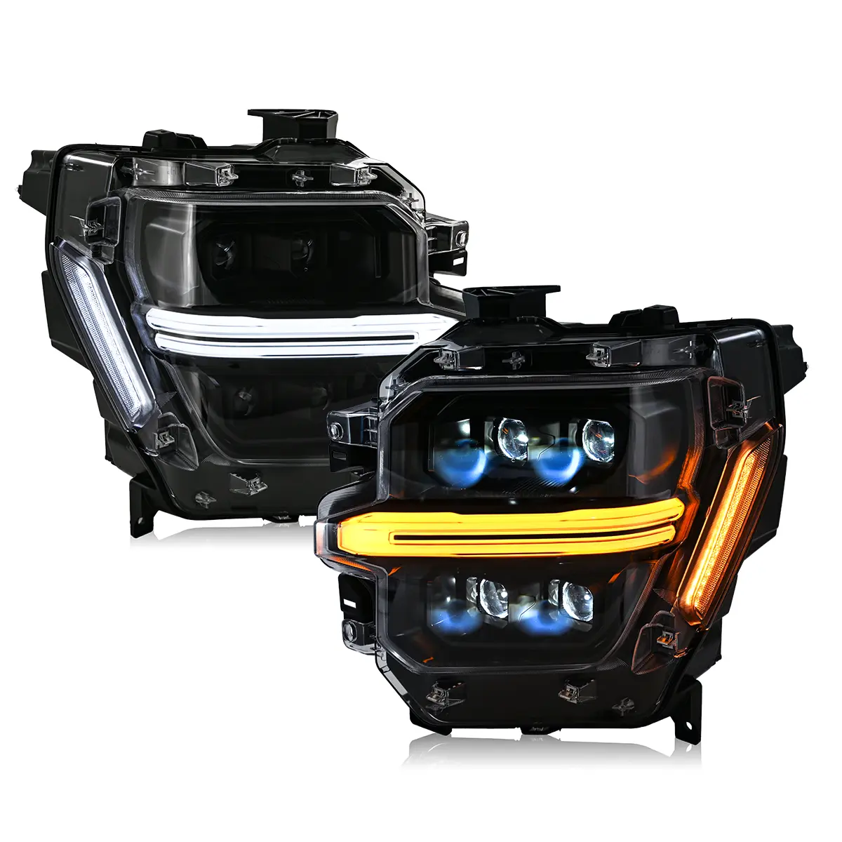 KuerLED Full LED Headlights Pair for 2024–2025 Ford F-150, 4-Projector with DRL, Startup & Sequential Turn Animation, Plug & Play for STX / XLT / XL/ Tremor, Car Led Light, Bulbs (Led) Front Light Headlight