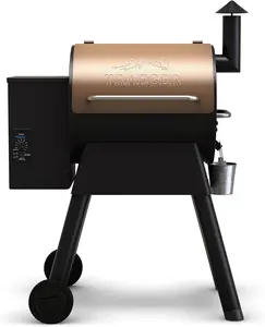 Traeger Grills Pro 22 Wood Pellet Smoker, 6-in-1 BBQ Combo, 572 sq. in. Grilling Capacity, Meat Probe, 450-Degree Max Temperature, 18LB Hopper, Bronze Camp Kitchen Grill Stove for Outdoor Camping