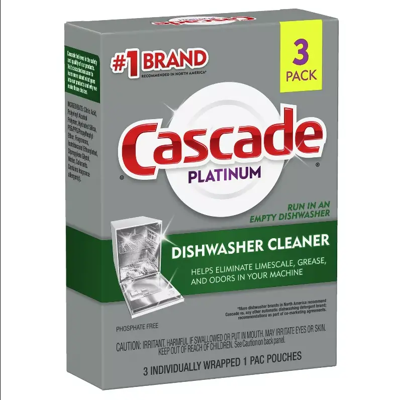 Cascade Platinum Dishwasher Cleaner, 3 count