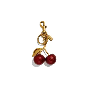 COACH Cherry Bag Charm with Resin and Metal Accents for Women's Accessories