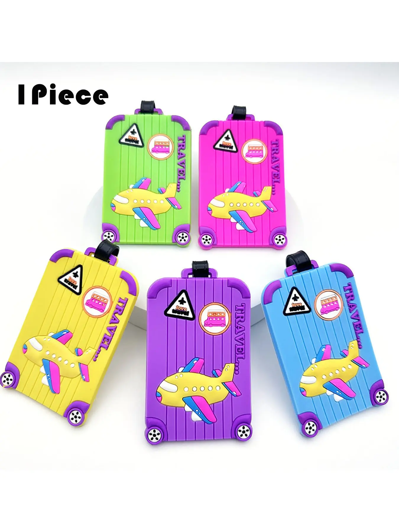 1pc Cute Silicone Luggage Tags - Easy to Spot Airplane Suitcase Travel ID Tags, Colorful Bag Tags, Accessories for Bags, for Suitcases & Air Travel Accessories