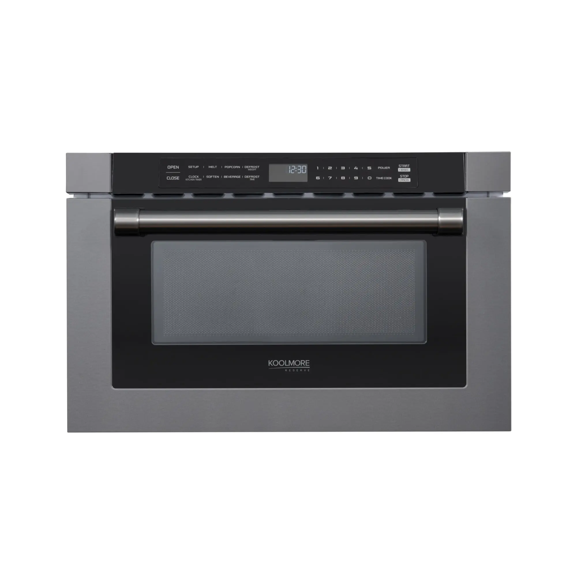 KoolMore Reserve 24 in. Stainless Steel Microwave Drawer, 1.2 Cu. Ft Capacity in Black