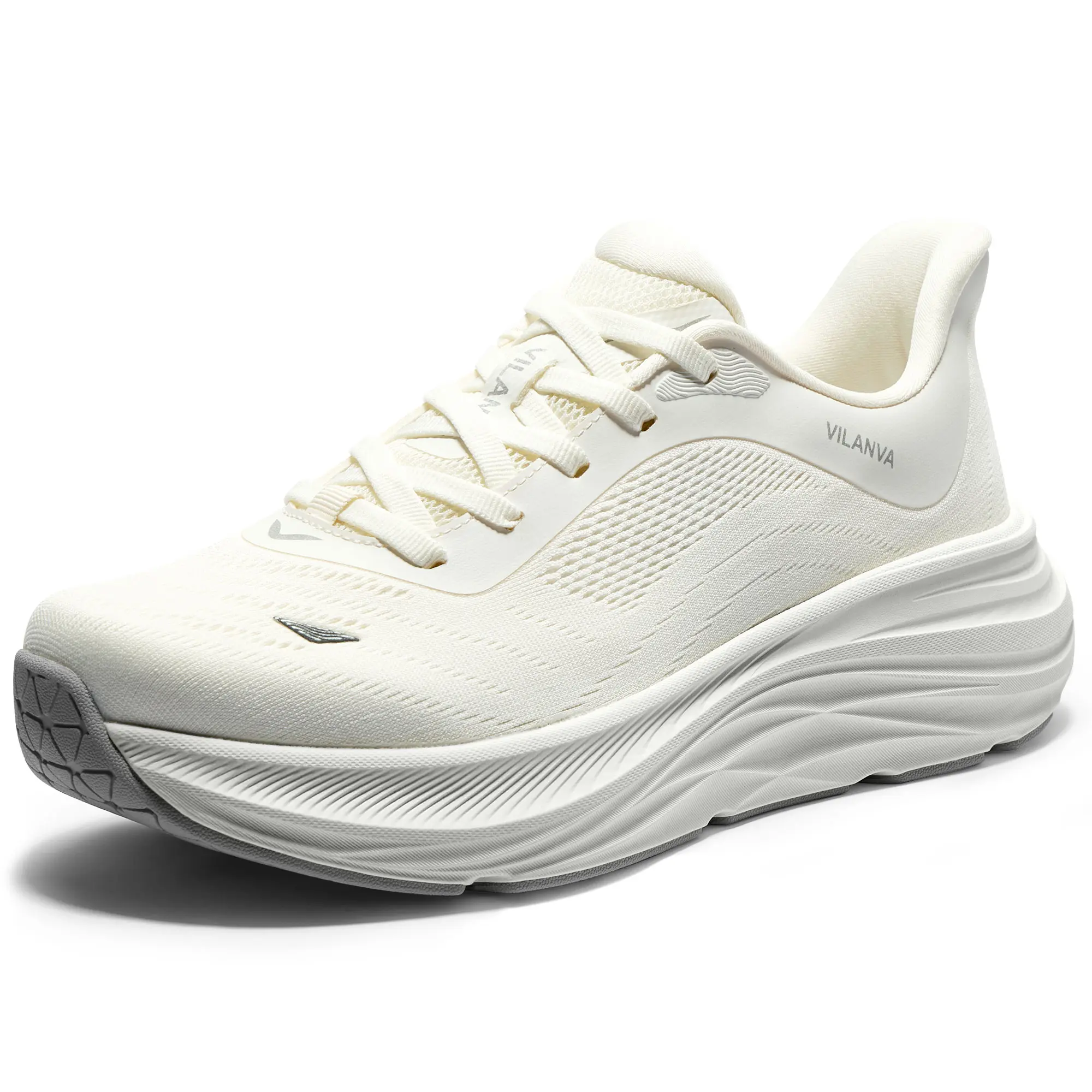 Vilanva Women's Cushioned Walking Sneakers, Breathable Slip-On Casual Trainers with Laces and Non-Slip Rubber Sole, Sneakers For Women