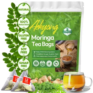 Premium Moringa Leaf  Tea Bags, 100% Natural & Pure. Loose Leaf Moringa Herbal Tea. No Sugar, No Caffeine, No Gluten, Vegan.