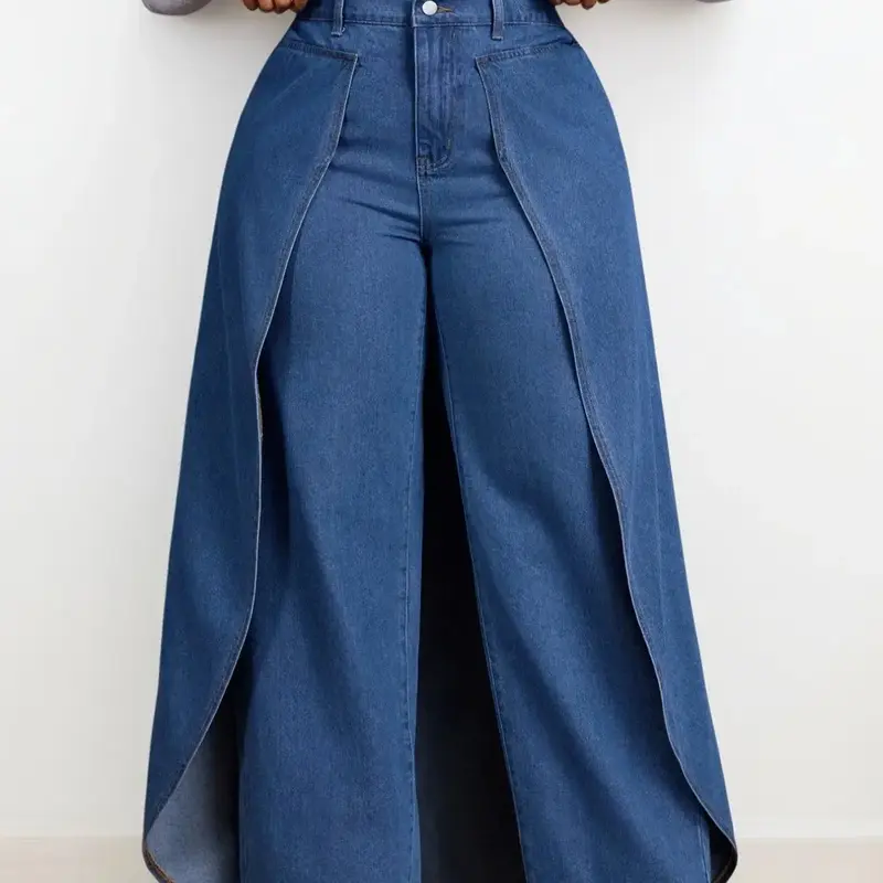 Women's Fashion Loose Baggy Denim Jeans, Loose Fitting Jeans, Plain Color Pants, Bottoms, Casual Streetwear Style, Daily Wear, All-Season Women's Plus Size Trousers, Womenswear
