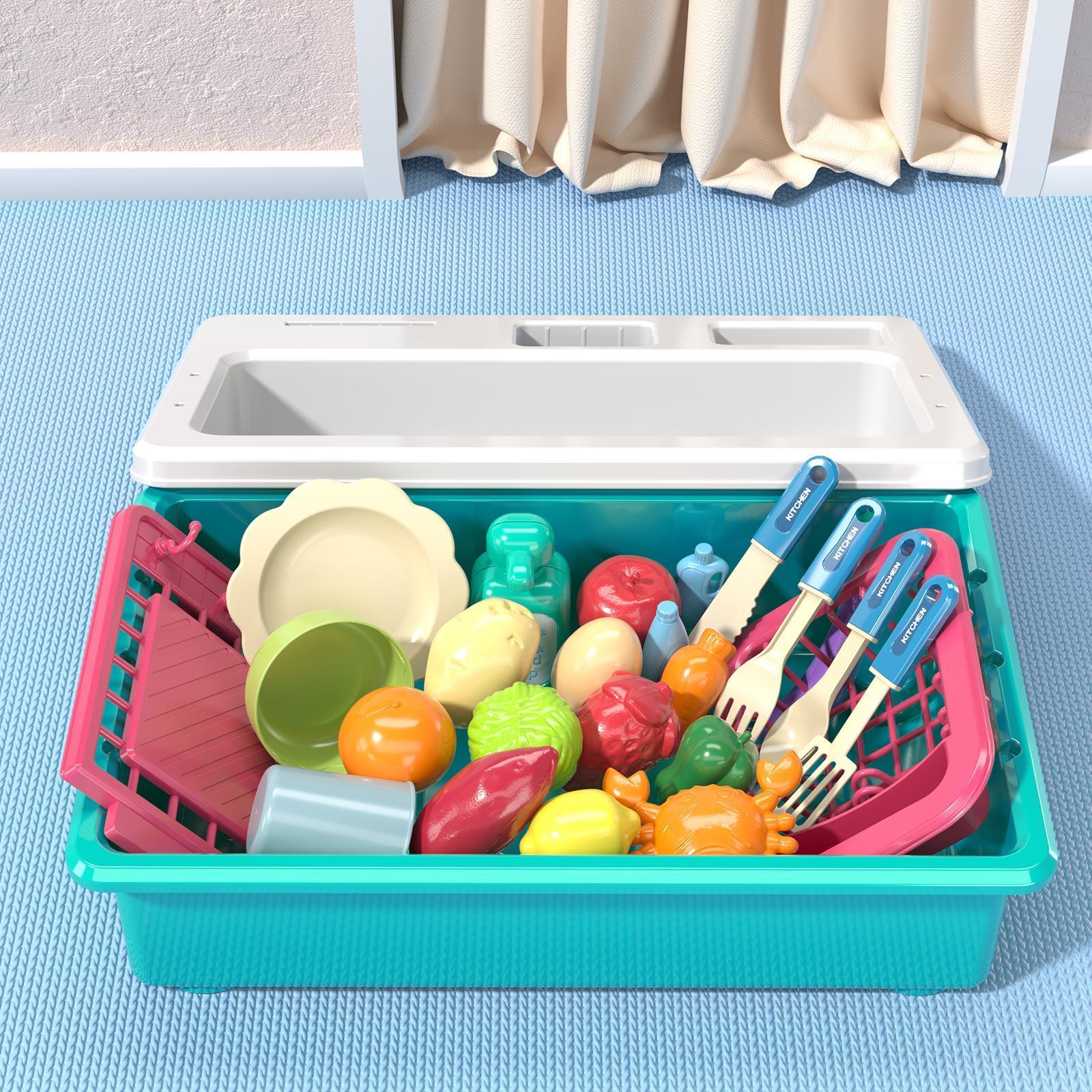 Play Sink with Running Water, Pretend Play Kitchen Sink , Realistic play set learning cookingset Plastic Toy Outdoorfu, Summervibes tiktokshopspringglowup,summervibes outdoorfun
